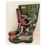 The Sak Floral Rain Boots Size 8