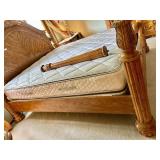 King Size Ornate Wood Bed Frame & Mattress - Lots 478, 479 and 480 are Coordinating