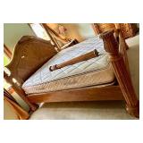 King Size Ornate Wood Bed Frame & Mattress - Lots 478, 479 and 480 are Coordinating