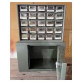 Metal Hardware Organizer Cabinet With Assorted Fasteners