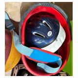 Mixed Sports Gear Lot With Bauer Skates, Horseshoes & Basketballs