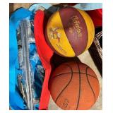 Mixed Sports Gear Lot With Bauer Skates, Horseshoes & Basketballs