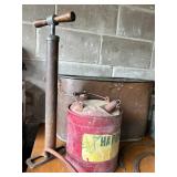 Vintage Farm Oil Cans & Metal Tub Mixed Lot