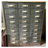 Vintage Metal Parts Cabinet With 30 Drawers