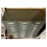 Vintage Metal Parts Cabinet With 30 Drawers