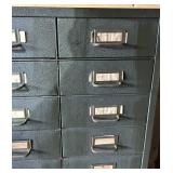 Vintage Metal Parts Cabinet With 30 Drawers