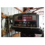 Sears Craftsman 15" 12 Speed Heavy Duty Drill Press on Pedestal Stand