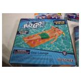Pool loungers and inflatable arm ba...