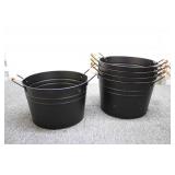 5 Metal buckets with handles...
