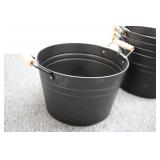 5 Metal buckets with handles...