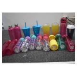 Reusable cups and water bottles...