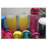 Reusable cups and water bottles...