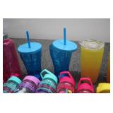 Reusable cups and water bottles...