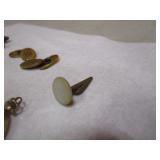 Gold?? Cuff Links, Pocket Watch, Pins