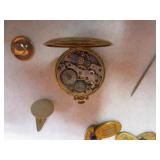 Gold?? Cuff Links, Pocket Watch, Pins