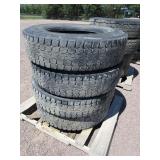 (4) 295/75 R22.5 Semi Tires