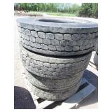 (4) 295/75 R22.5 Semi Tires