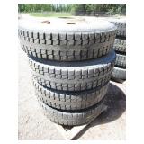 (4) 11R22.5 Semi Tires & Wheels