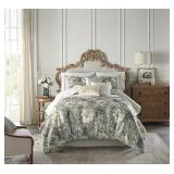Full - Broadhaven Emery 7-pc. Embellished Comforter Set - one comforter, two shams, three decorative pillows, one bed skirt | Retail $119