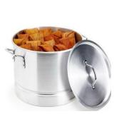 Infuse 3pc 32qt Steamer Set: Carbon Steel Nonstick Cookware, Gas & Induction Compatible, Includes Spoon & Storage Containers