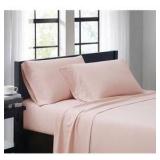 Queen | Blush 4-Piece Solid 180 Thread Count Microfiber Queen Sheet Set