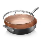 Gotham Steel Signature Ceramic Sauté Pan with Lid 5.5QT | Retail $49.99