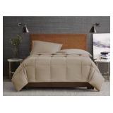 Full/Queen - London Fog Garment Washed Solid Comforter Set Khaki Microfiber 3-Piece Full/Queen Comforter Set, Solid Themed, Adult and Teen, 1 - 90x90 Quilt 2 - Standard Shams