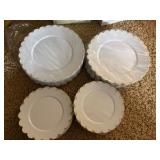 Plastic Party Plates With Gold Accents Two Sizes, 50 Plates of Big Size, 40 of Smaller Plates