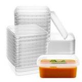 32 Oz 20 Pack Square Clear Deli Containers | With Lids Disposable BPA Free Square Plastic Food Storage Containers With Lids Airtight For Meal Prep Take