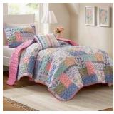Full/Queen - Nellie Patchwork 3-Pc. Quilt Set, Coverlet Bedding Set Full/Queen Sized Bed Quilt Set