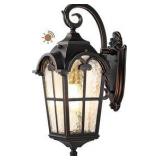 2 Pack Outdoor Wall Lights, 20.4" Large Size Exterior Lantern Fixture, Porch Lights Wall Mount, Roman Wall Lamp, Waterproof Outside Wall Sconce for Front Door Garage