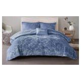 King - Intelligent Design Felicia Velvet Comforter Set King/Cal King Sized Bed 1 Comforter 2 Shams 1 Decorative Pillow