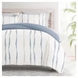 King - Cali King - Home Collection Bedding Bundle Patterned Duvet Cover and 2 shams