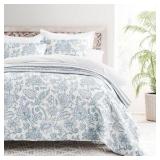 King - Becky Cameron All Season 3 Piece Jacobean/Stripe Reversible Quilt Set with 2 Shams | Retail $115