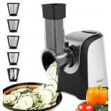 Meykey Electric Vegetable and Fruit Grater 150W Vegetable Cutter Electric Grater with 4 Stainless Steel Accessories Cylinders BPA Free - Retail $90