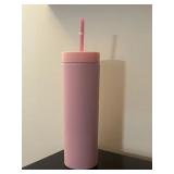 Strata 16 oz tumbler with cover and plastic straw | color bubble gum