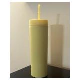 Strata 16 oz tumbler with cover and plastic straw | color sunshine