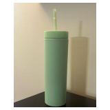 Strata 16 oz tumbler with cover and plastic straw | color Sage