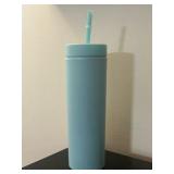 Strata 16 oz tumbler with cover and plastic straw | color Sky