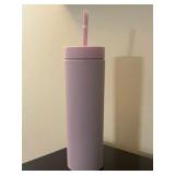 Strata 16 oz tumbler with cover and plastic straw | color lilac