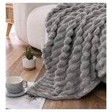 Plush Decorative Throw Silver Color 50”x60” - Retail $30