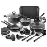 Cooks 30-pc Aluminum Non-Stick Cookware Set Black Color