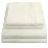 Queen - Sweet Home Collection Brand Queen Sized 4-Piece Sheet Set 1800 Thread Count Ivory Color