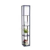 62.5-in Navy Shelf Floor Lamp with Linen Shade - Assembly Required - Retail $122