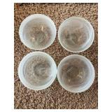 White Marbleized Glass Bowl - set of 4