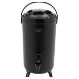 Hot or Cold Beverage Dispenser 3 Gallon, Stainless Steel Insulated Beverage Dispenser Cold and Hot Drink dispenser with Thermometer, Water Dispenser with Spigot for Tea & Coffee, Water (12L, Black)
