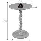 Convenience Concepts Palm Beach Spindle Table 17.75" - Traditional Round End Table for Living Room, Turned Solid Wood Side Table, Classic Display Pedestal Table, Sea Foam Blue | Retail $67