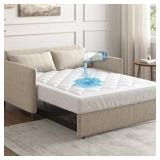Sleep Philosophy Waterproof Sofa Bed Mattress Protector, Holden Sofa Bed Queen Mattress Pad, 3M Scotchgard, Microfiber Mattress Topper Fitted Elastic Pocket Fits Up to 8 Inch, Queen 60x72, White