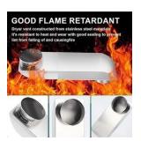 OEM Adjustable Telescoping Dryer Vent Kit 4 Inch Stainless Steel Low Profile Periscope Duct (21"-38") – Space Saver for In-Wall Installation,Slim Magnetic Adapter Fits Whirlpool & All 4" Outlet Drye