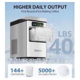 SenCre Nugget Ice Maker 40lbs/Day, Countertop Ice Maker Soft Chewable Ice, Retail $500,  Ice Makers One-Click & Self-Cleaning, Crushed Pellet Ice Machine with Scoop&Basket for Home/Kitchen/Office, Sta